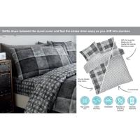Juego de cama de lujo de tela vaquera a cuadros azul y negro tamaño individual, tamaño doble king