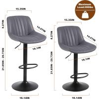 Taburetes de Cocina Altos Juego de 2, Taburete Giratorio de Altura con Resaldo, Taburete Alto Ajustable de Cuero PU, Taburete Moderno para Cocina Marrón - details 9