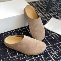 Nuevas zapatillas de verano de cabeza redonda a la moda, zuecos de madera con tacón grueso, zapatos de mujer - details 1