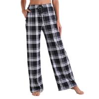 Pantalones casuales, bolsillos estampados, bandas elásticas, ropa de hogar recta y holgada para mujer - details 0