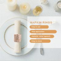 12 Uds. Anillos para servilletas, anillos para servilletas de jacinto de agua, anillos rústicos para servilletas para fiesta de cumpleaños, decoración de mesa de cena - details 3