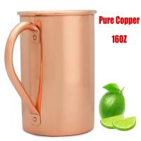 Taza de cobre puro hecha a mano, 16OZ, tazas rectas de mula de Moscú, acabado suave, taza gruesa, mulas, cócteles, café, cerveza - details 4