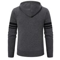 Chaqueta de suéter para hombre con forro de punto, cárdigan con capucha de otoño e invierno, chaqueta de suéter informal, ropa para hombre - details 27