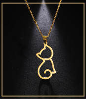 Collar Colgante De Gato Lindo Skyrim Para Mujeres Y Niñas Cadena De Metal Inoxidable Moda Joyería Regalo Amigo Color Frío - details 4