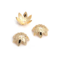 50 Uds. De cuentas redondas de latón de Color dorado de 18K, tapas de hojas de árbol y flores, suministros para hacer cuentas de joyería, accesorios Diy - details 35