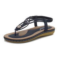 Cómodas sandalias de mujer, zapatillas planas premium, negras, talla 36-42 - details 3