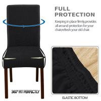 Fundas para sillas de Jacquard con hojas, funda universal elástica extraíble para sillas, fundas de asiento de Color sólido para comedor, Hotel y banquete, 1 ud. - details 7