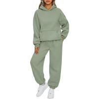 Conjunto deportivo de dos piezas para mujer, Sudadera con capucha informal y pantalones de cintura elástica, trajes de moda para Otoño e Invierno - details 2