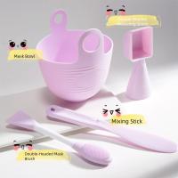 Juego de cuencos para mezclar mascarillas faciales de silicona, 3/4 Uds., máscara suave DIY, cuenco, cepillos, cuidado facial, kits de herramientas de maquillaje multifuncionales - details 3
