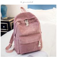 Mochila escolar de diseño de pana para mujer, bolso de hombro a rayas para adolescentes, bolsa de viaje - details 16
