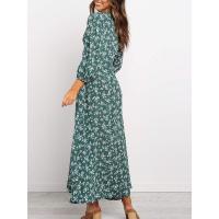 Vestido Vintage Elegante Verde 2025 para Mujer Manga Larga Estampado Floral Línea A Primavera/Verano - details 6