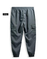 Pantalones de hombre de talla grande para las cuatro estaciones con múltiples bolsillos, diseñados en tejido de sarga, ideales para salidas informales. - details 20