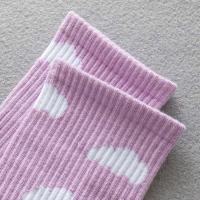 Calcetines de algodón con diseño de nubes dulces, cielo azul, estilo universitario, medias femeninas de estilo Ins, calcetines de tubo medio, estilo coreano - details 6