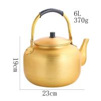 Tetera de gran capacidad con mango de aluminio chapado en oro, estufa de gas para acampar al aire libre, cafetera, agua, villa de picnic de 6L - details 3