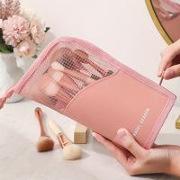Bolsa de cosméticos de PVC, gran capacidad, impermeable, multifuncional, bolsa de almacenamiento de maquillaje de malla - details 9