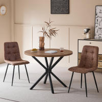 EGOONM Juego de 4 sillas de comedor vintage, sillas de comedor de terciopelo holandés, patas de hierro simples, adecuadas para cocina y sala de estar - details 1