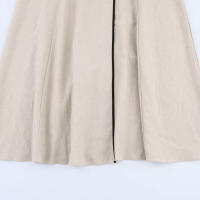 TRAFZA-vestido Midi elegante de verano para mujer, vestidos plisados ​​adornados con forro abierto y mezcla con cinturón y cuello en V sin mangas para oficina - details 7
