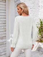Ropa de calle informal elegante para mujer, camisetas lisas para mujer, ropa de moda para mujer, camisas Vintage para mujer, Top de primavera - details 12
