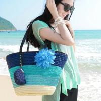 Bolso de hombro de paja tejido hecho a mano, bolso de gran capacidad para mujer, bolso de compras tejido para viajes en la playa y verano, bolso informal para mujer - details 0