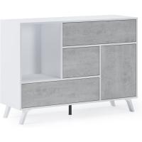 Mueble de Comedor Elegante Estilo Wind Madera Resistente Blanco/Cemento Longitud de 86x120x40cm - details 0