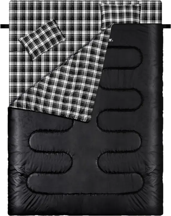 Sportneer Dormitorio Deportivo para Exteriores Doble Bolsa de Dormir para 2 Personas 3 Estaciones - 1