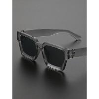 Gafas de Sol Cuadradas de Moda 1/2 PC Montura de Plástico Para Hombres y Mujeres Uso Diario - details 18