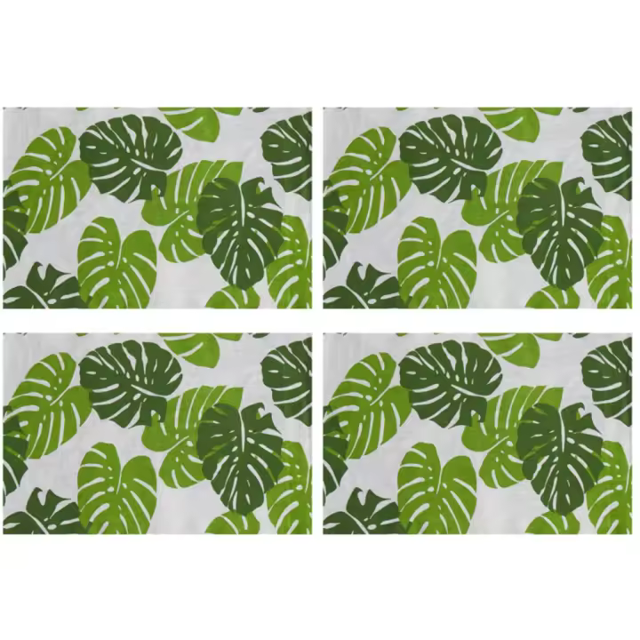 Tapete de mesa duradero con forma de flor y hoja de plátano, tapete de comedor de Dacron multiusos creativo de doble cara, absorbe el agua, Universal, 4 Uds. - 1