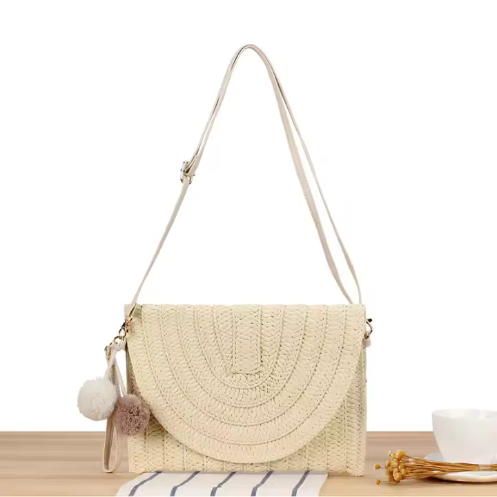 Bolso tejido a mano, bolso de hombro, bolso de mano de viaje de vacaciones - 1