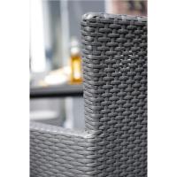 Sillón de jardín para exterior e interior con cojín incluido, Resina con acabado de ratán plano, Color Blanco - details 11
