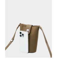 Bolso bandolera pequeño de cuero de primera calidad, estilo cubo vertical casual para teléfono móvil - details 15