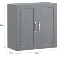 Armario Auxiliar Multiusos de Pared Mueble Baño Colgar Armario Suspendido con 2 Puertas Blanco 60 x 30 x 60 cm - details 48