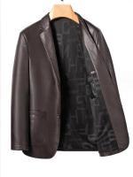 Chaqueta de cuero para traje de hombre de alta calidad, abrigo de cuero de moda para otoño e invierno, nuevo traje pequeño informal, chaqueta de cuero para hombre - details 7