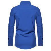 Camisa de manga larga con botones para hombre, camisa informal de negocios, Color sólido, cómoda, Social, Oficina, blusa blanca y negra, moda de otoño - details 64