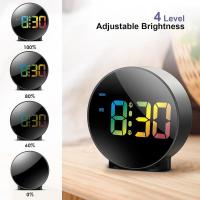 Reloj despertador digital L, pantalla curva HD colorida, fuente de alimentación de batería/USB, brillo estable de 4 niveles. - details 2
