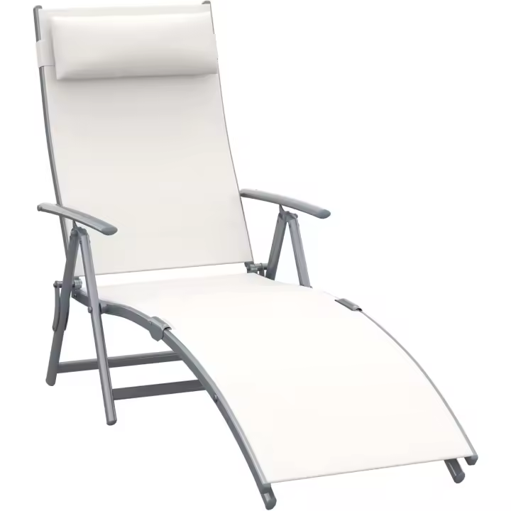Sillón de Jardín Plegable con Resalto Ajustable 7 Niveles Carga de 165kg - 1