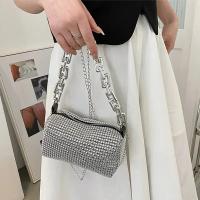 Bolso tipo cubo con diamantes de imitación de versión completa, bolso con bola de cadena brillante, mini bolso cruzado para mujer - details 3