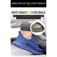 Zapatos de seguridad ligeros y transpirables para trabajo, zapatillas de suela firme con punta de acero antideslizante para hombres - details 3