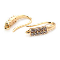 Ganchos de Pendientes de Brasso Dorado 18K con Zirconia Accesorios de Joyería DIY de Alta Calidad para Mujeres - details 17