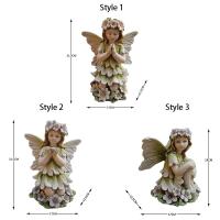 Estatua de Hada de las flores de resina artesanal, escultura de Ángel bonita y creativa, figurita en miniatura de jardín exquisita hecha a mano para fiesta - details 0