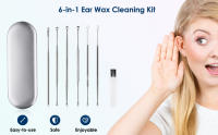 Kit de limpieza de oídos, herramienta segura para eliminar cera de los oídos, kit de eliminación de cera de los oídos, selección de oídos indolora, con caja de almacenamiento y cepillo de limpieza - details 0