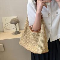Bolso de paja tejido hecho a mano Simple, bolso de mano de estilo bohemio, bolso de rafia, bolsos de playa de gran capacidad para verano - details 19
