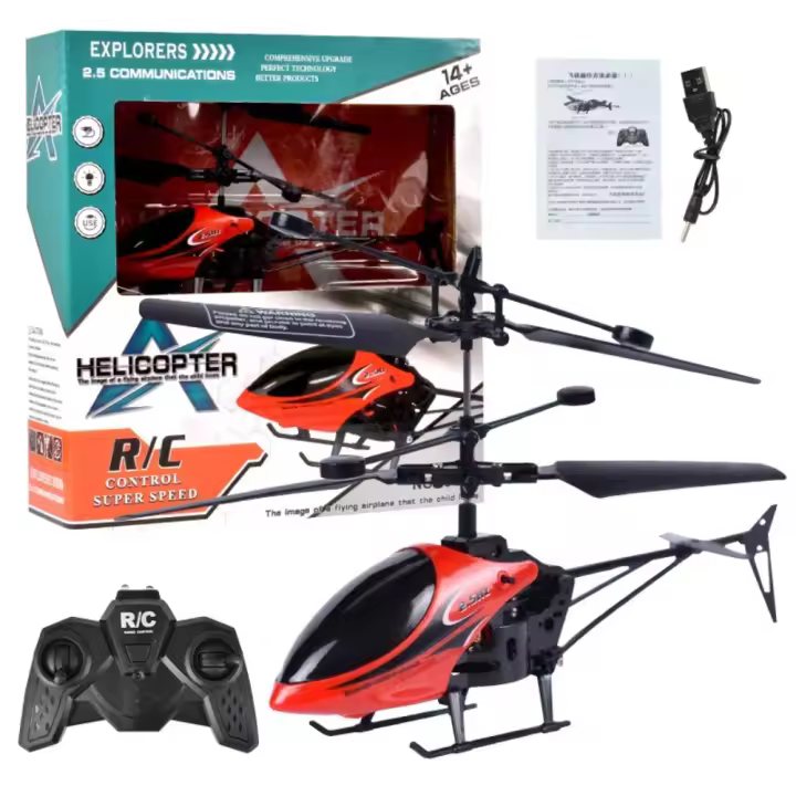 Helicóptero teledirigido con luz, juguete volador eléctrico, Avión de radiocontrol, juego interior y exterior, juguetes para - 1