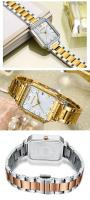 Reloj cuadrado mini de lujo para mujer con esfera de nácar, correa luminosa de acero inoxidable, reloj de moda, regalo para mujer - details 14