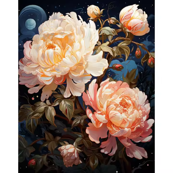 Ruopoty-pintura por números con sobre lienzo, cuadro de flores, lienzo, arte de pared, regalo para adultos - 1