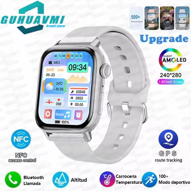 Relojes iPhone 10 Ultra NFC Series Smart Women Bluetooth Llamada Prueba impermeable GPS Reloj de salud Más de 100 modos deportivos Fitness - 1
