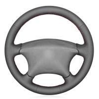 Cubierta de Cuero de Fibra Ultrafina Protector de Volante Personalizable para Citroen Xsara Picasso Berlingo C5 Peugeot Parer Negro - details 0