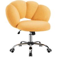 Silla de Oficina Ergonómica Blanca, Sin Brazo, Ajustable en Altura, Diseño de Nube en Tejido Bouclé - details 1
