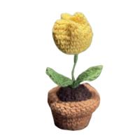 Accesorios de Decoración de Coche Hechos a Mano Rosa, Girasol, Tulipán de Punto Tejido - details 23