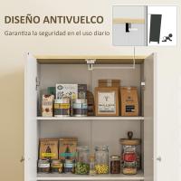 Alacena de Cocina Armario de Cocina Mueble Auxiliar de Cocina con 4 Puertas y Estantes Ajustables para Comedor Salón 60x30x183 cm Blanco - details 6