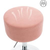 Taburete de Maquillaje Redondo Pequeño Giratorio de Altura Ajustable Taburete Bar Bajo PU para Tocador, Dormitorio, Oficina en Casa y Salón Blanco, BH14ws-1 - details 16